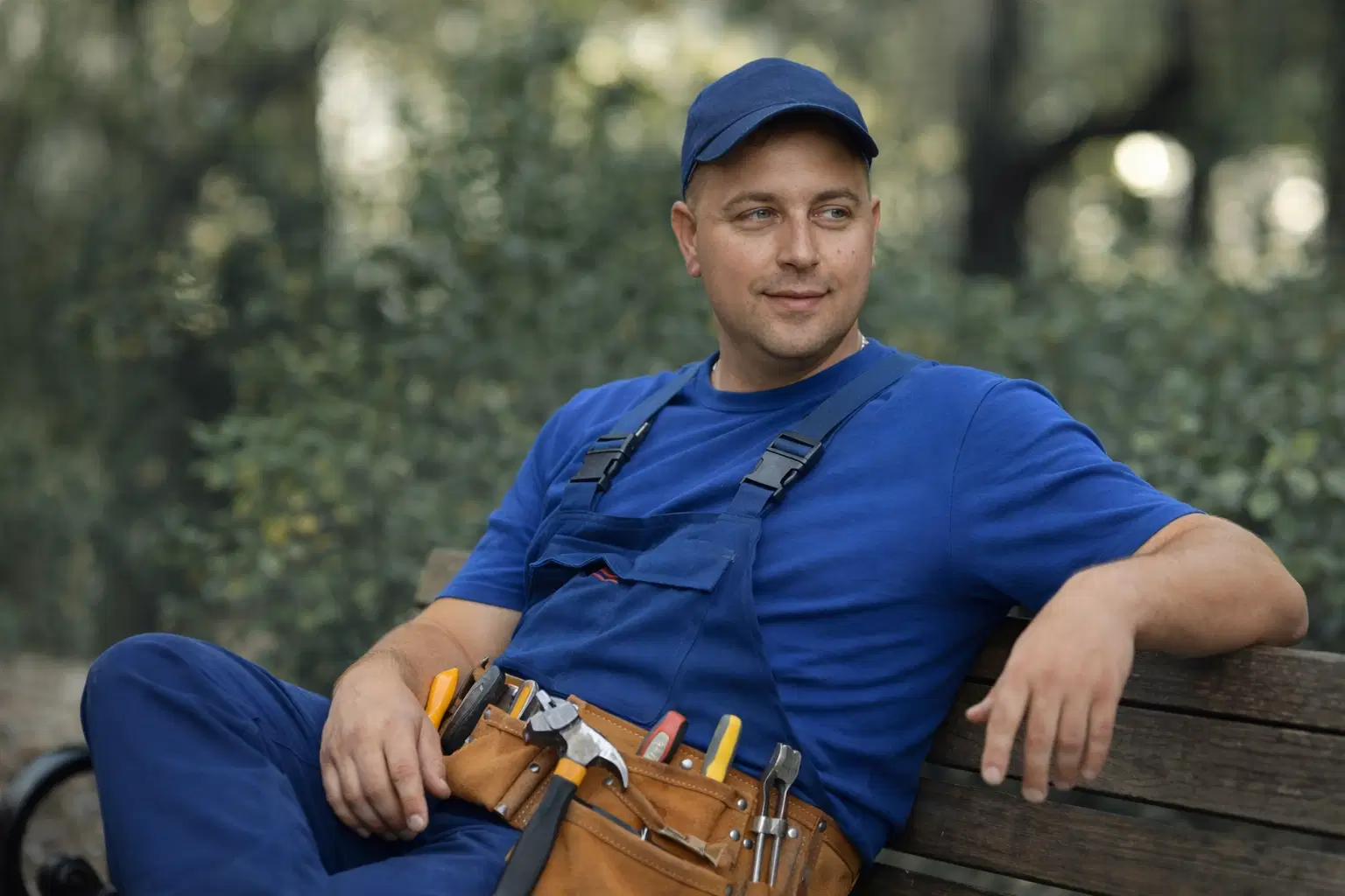 Honey Do handyman in work clothes, ready to help with home projects